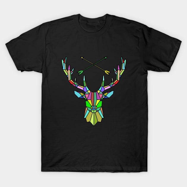 Deer - Deer And Crossed Arrows T-Shirt by Kudostees